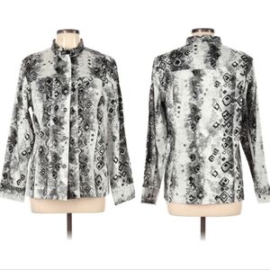 Additions By Chico's Geometric Print Artsy Boho Jacket‎ L
